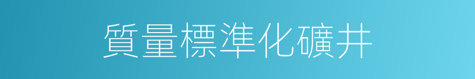 質量標準化礦井的同義詞