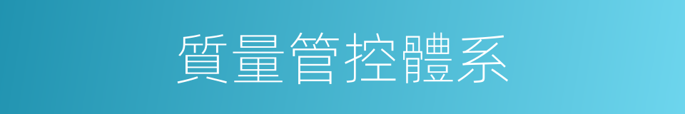 質量管控體系的同義詞