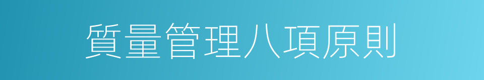 質量管理八項原則的同義詞