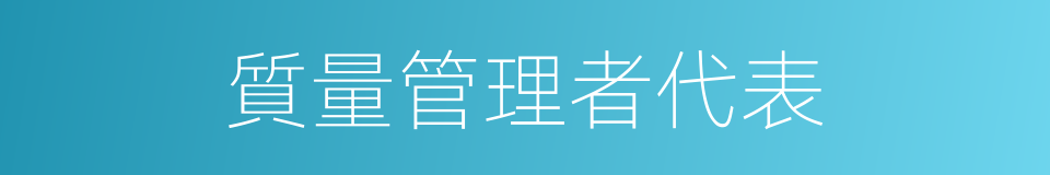 質量管理者代表的同義詞