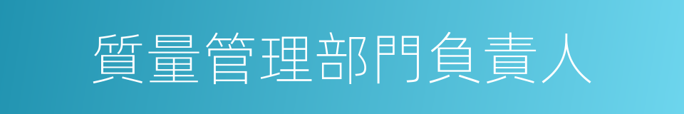 質量管理部門負責人的同義詞