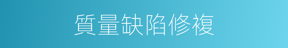 質量缺陷修複的同義詞