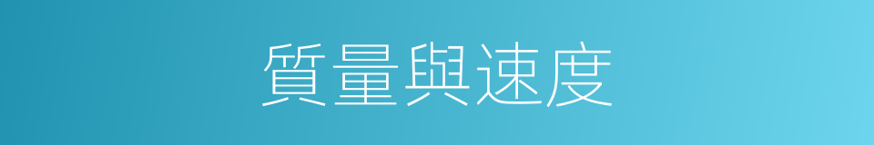 質量與速度的同義詞