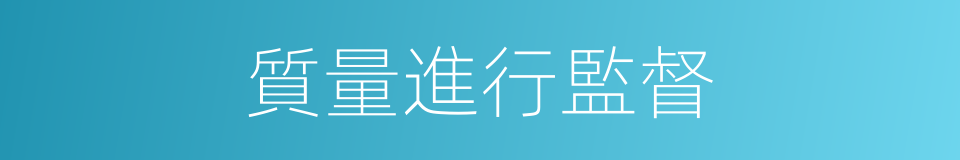 質量進行監督的同義詞