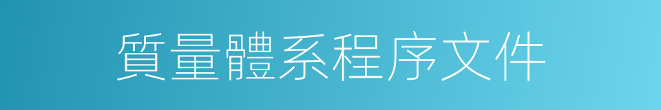質量體系程序文件的同義詞
