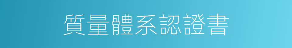 質量體系認證書的同義詞