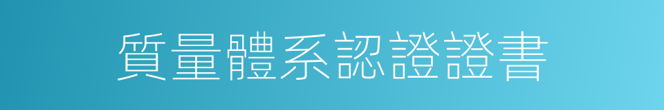 質量體系認證證書的同義詞