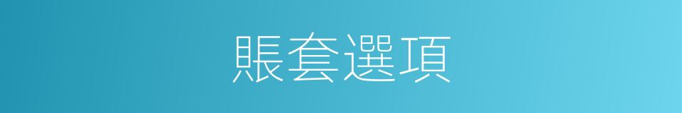 賬套選項的同義詞