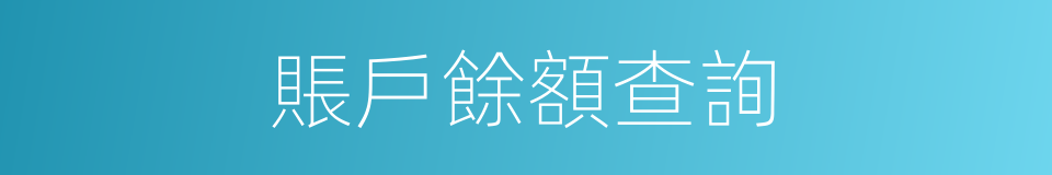賬戶餘額查詢的同義詞