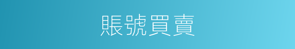 賬號買賣的同義詞
