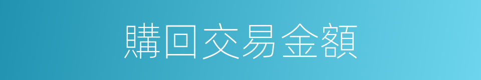 購回交易金額的同義詞