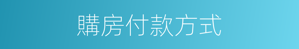 購房付款方式的同義詞