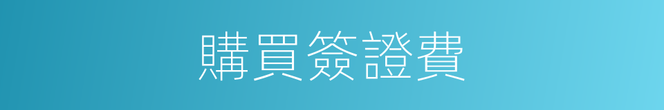 購買簽證費的同義詞