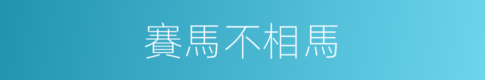 賽馬不相馬的同義詞