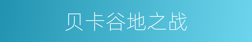 贝卡谷地之战的同义词