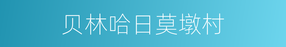 贝林哈日莫墩村的同义词