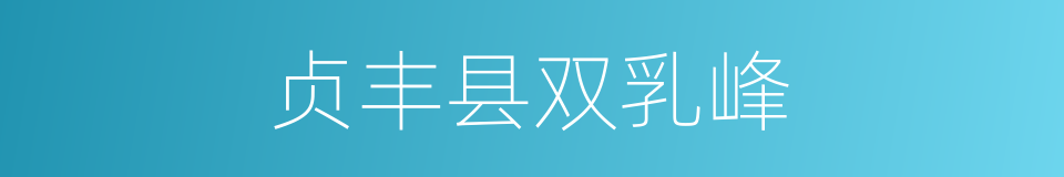 贞丰县双乳峰的同义词