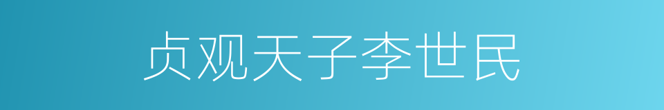 贞观天子李世民的同义词