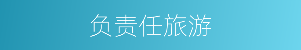 负责任旅游的同义词