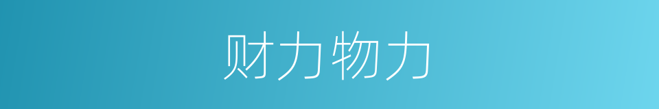 财力物力的同义词