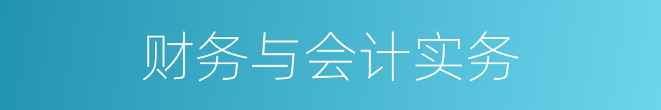 财务与会计实务的同义词
