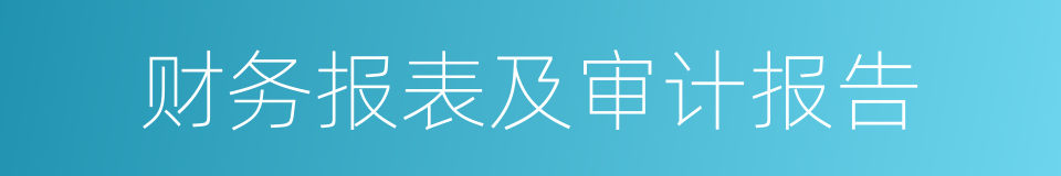 财务报表及审计报告的同义词