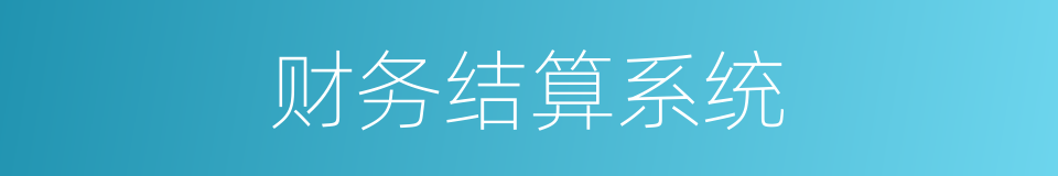 财务结算系统的同义词
