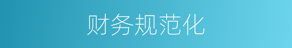 财务规范化的同义词