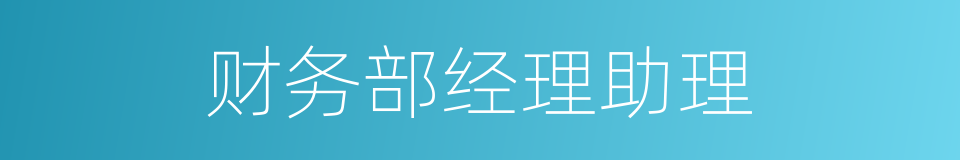 财务部经理助理的同义词