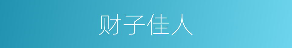 财子佳人的同义词