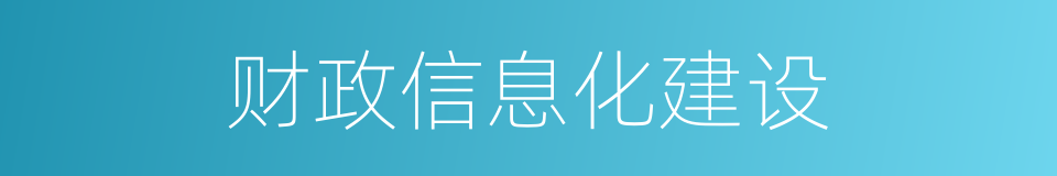 财政信息化建设的同义词