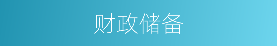 财政储备的同义词