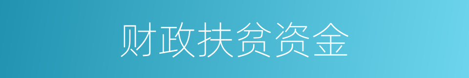 财政扶贫资金的同义词