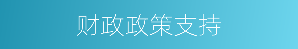 财政政策支持的同义词