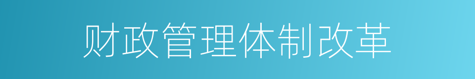 财政管理体制改革的同义词
