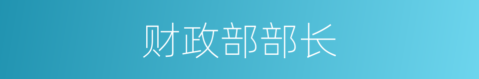 财政部部长的同义词