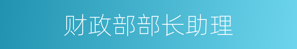 财政部部长助理的同义词