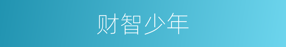 财智少年的同义词