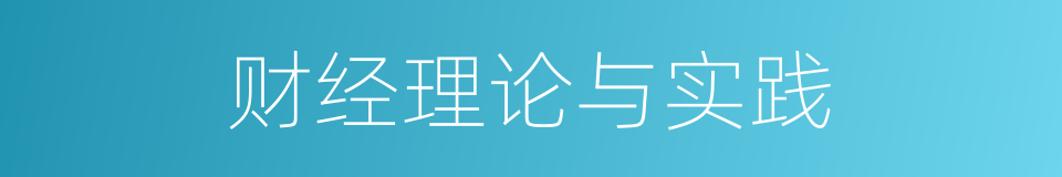财经理论与实践的同义词