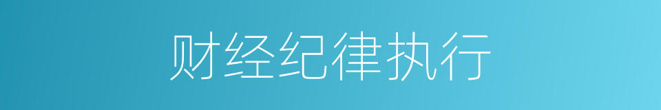 财经纪律执行的同义词