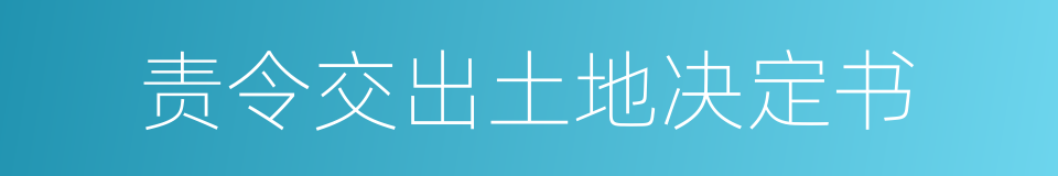 责令交出土地决定书的同义词