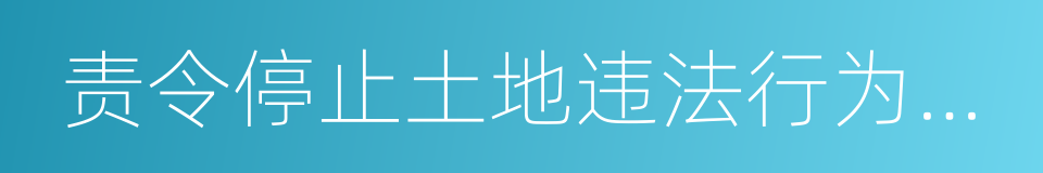 责令停止土地违法行为通知书的同义词