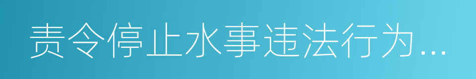 责令停止水事违法行为通知书的同义词