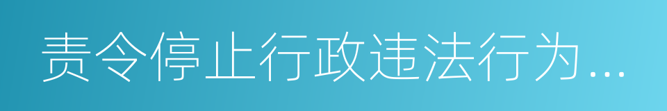 责令停止行政违法行为通知书的同义词