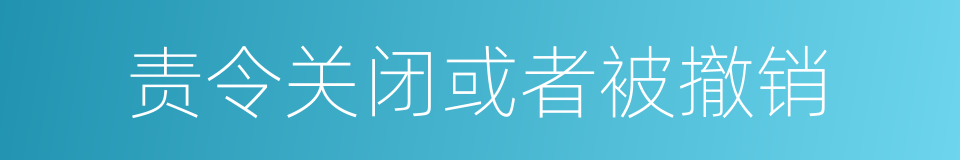 责令关闭或者被撤销的同义词