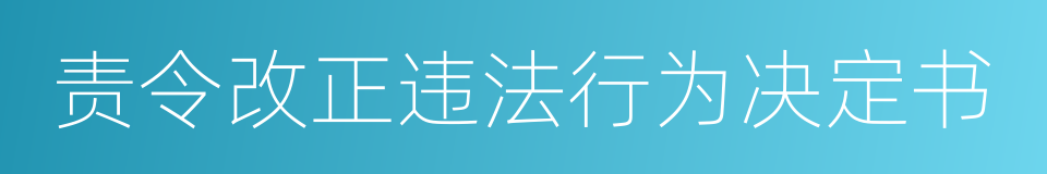 责令改正违法行为决定书的同义词