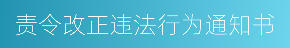 责令改正违法行为通知书的同义词