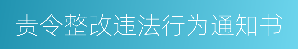 责令整改违法行为通知书的同义词