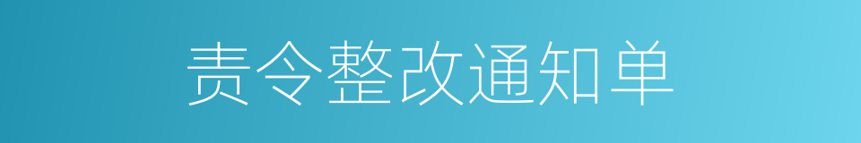 责令整改通知单的同义词