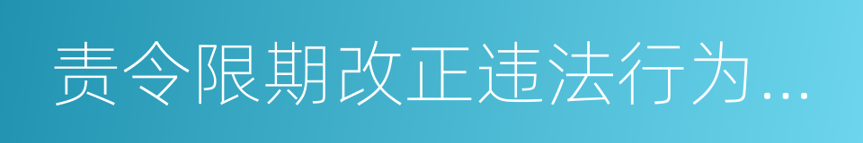 责令限期改正违法行为通知书的同义词